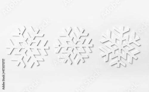 Beautiful snowflakes on white background