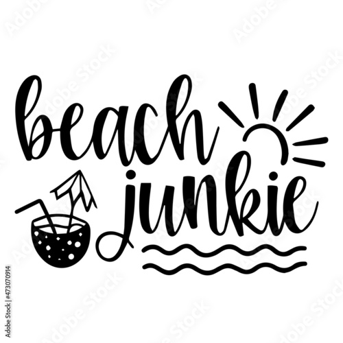beach junkie logo inspirational quotes typography lettering design