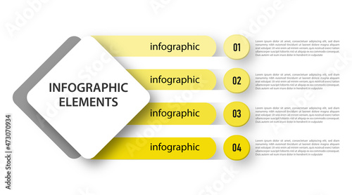 Presentation business infographic design elegant professional template with 4 step 
