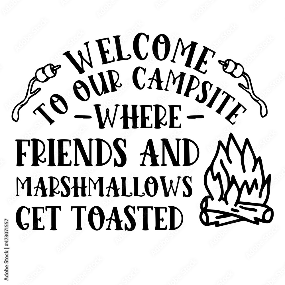 to our campsite where friends and marshmallows get toasted logo