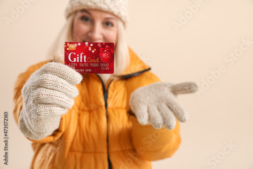 Mature woman in winter clot...