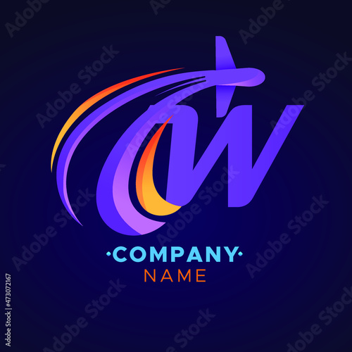 This is a W Letter Logo for travel agency business