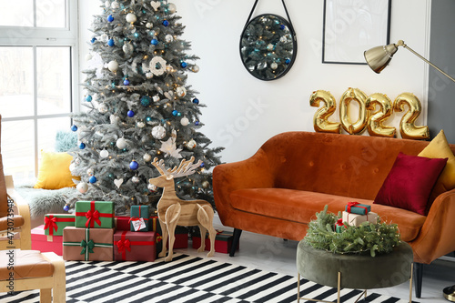 Festive christmas tree and ...