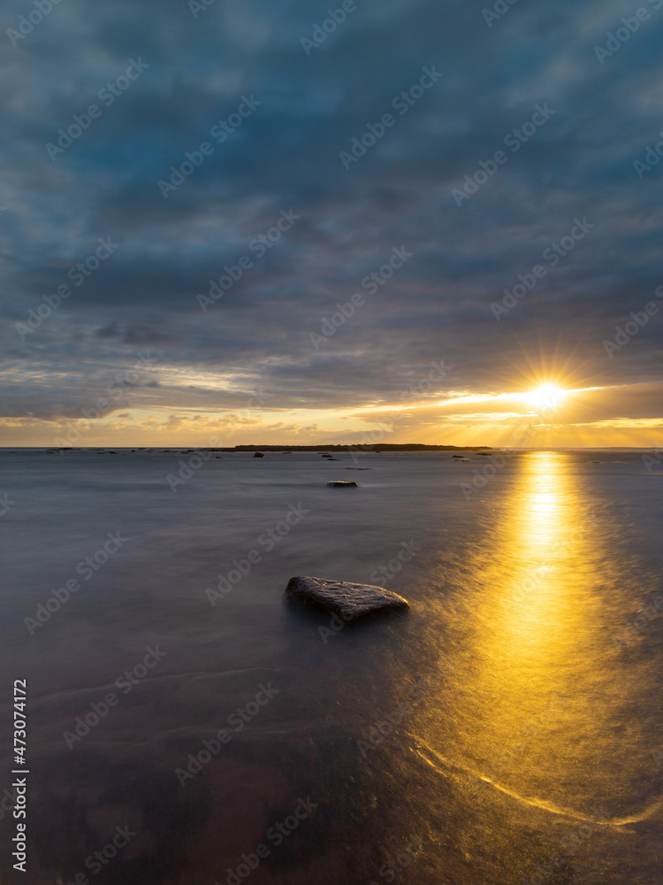 Sunrise view with cloudy sky on the beach. Sunrise view with cloudy sky on the beach.