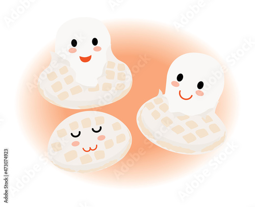かわいい丸いお餅のイラスト