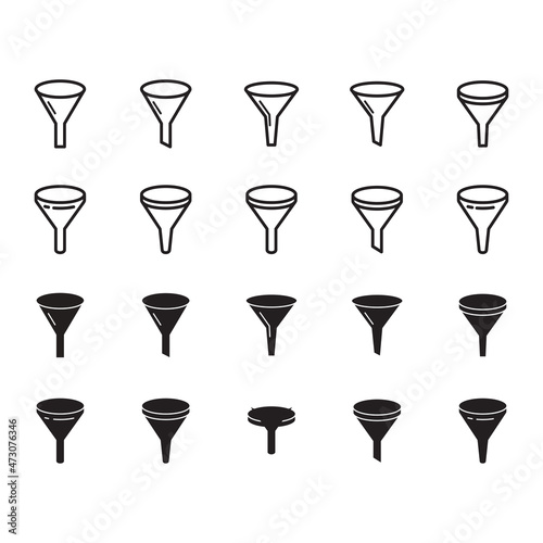 Filter Icon Set Vector Design Template.