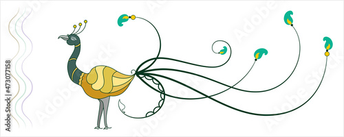 Peacock Artistic Hand Drawn Design