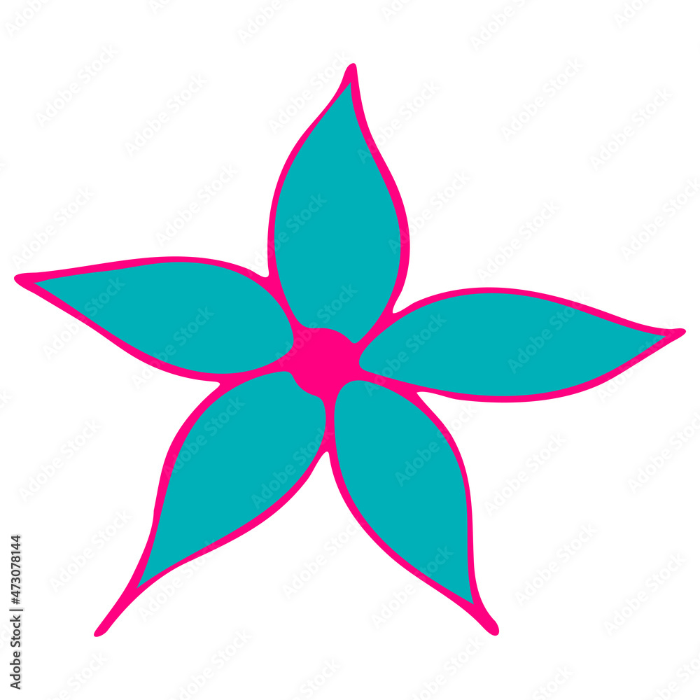 Colorful Doodle Flower Isolated on White Background. Colorful Doodle Flower Isolated on White Background.