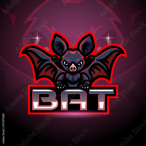 Bat esport logo mascot design