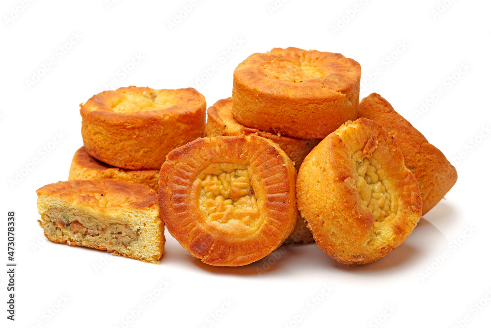 Mid-Autumn Festival moon cake on white background Mid-Autumn Festival moon cake on white background