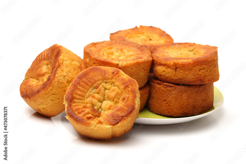 Mid-Autumn Festival moon cake on white background Mid-Autumn Festival moon cake on white background