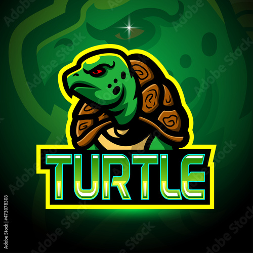 Turtle esport logo mascot design