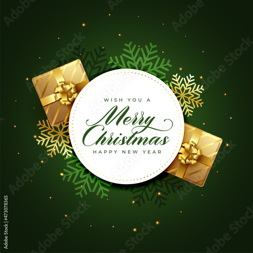 merry christmas and new year realistic card design