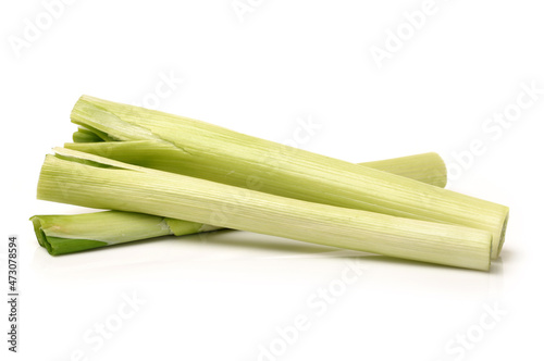 Green Onions on White Background