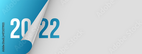 Canvas 2022 new year banner in page curl style