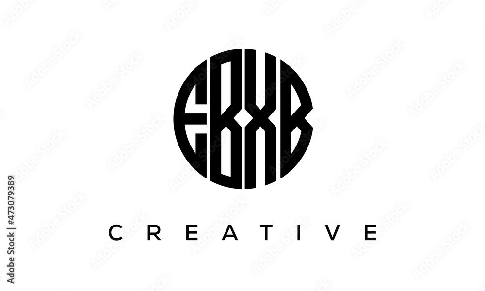 Letters EBXB creative circle logo design vector, 4 letters logo Letters EBXB creative circle logo design vector, 4 letters logo