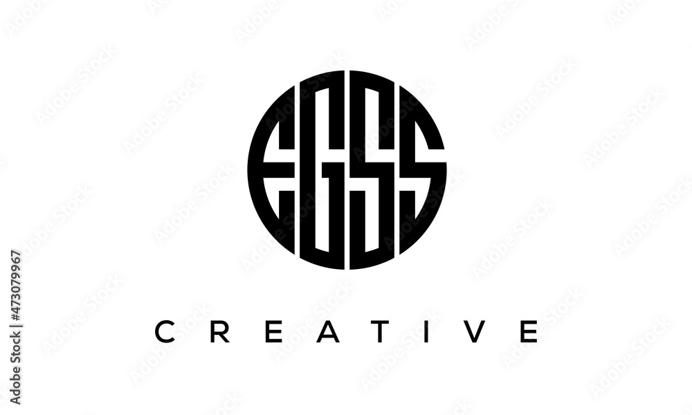Letters EGSS creative circle logo design vector, 4 letters logo Letters EGSS creative circle logo design vector, 4 letters logo
