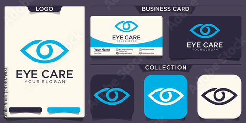 vision logo concept. Flat line eye icon design template.