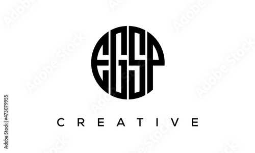 Letters EGSP creative circle logo design vector, 4 letters logo