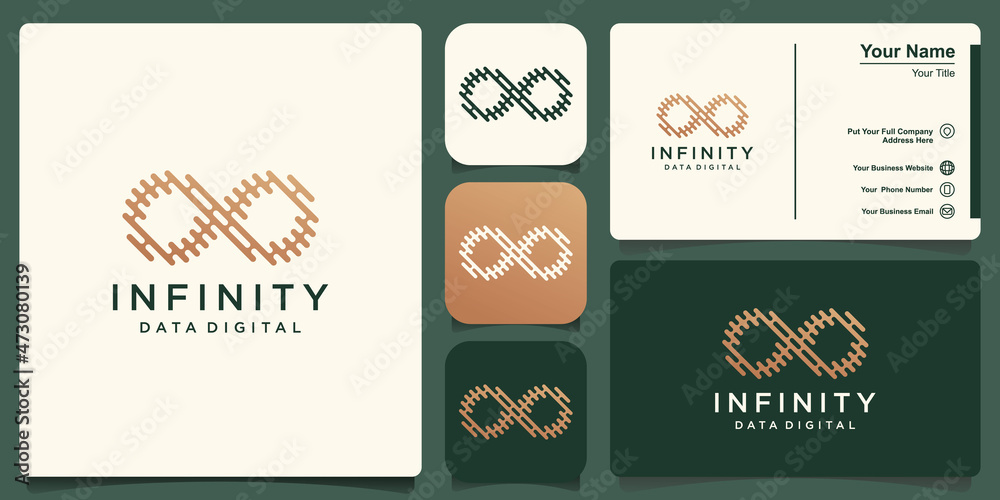 Infinity logo template, loop with line concept