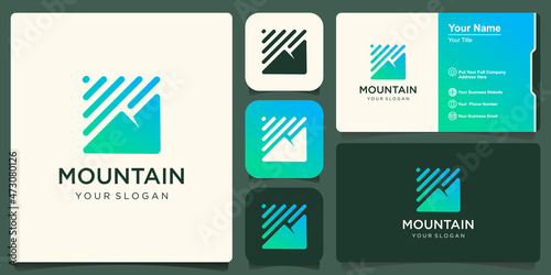 minimal Mountain Logo design template