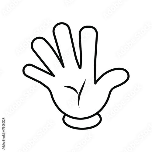 Cartoon hands gesture. Traditional cartoon white glove. Vector clip art illustration.Isolated on a blank background which can be edited and changed colors.