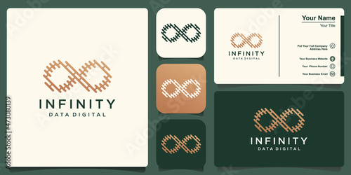 Infinity logo template, loop with line concept