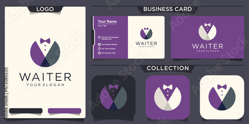 waiter gentleman icon vector business man symbol