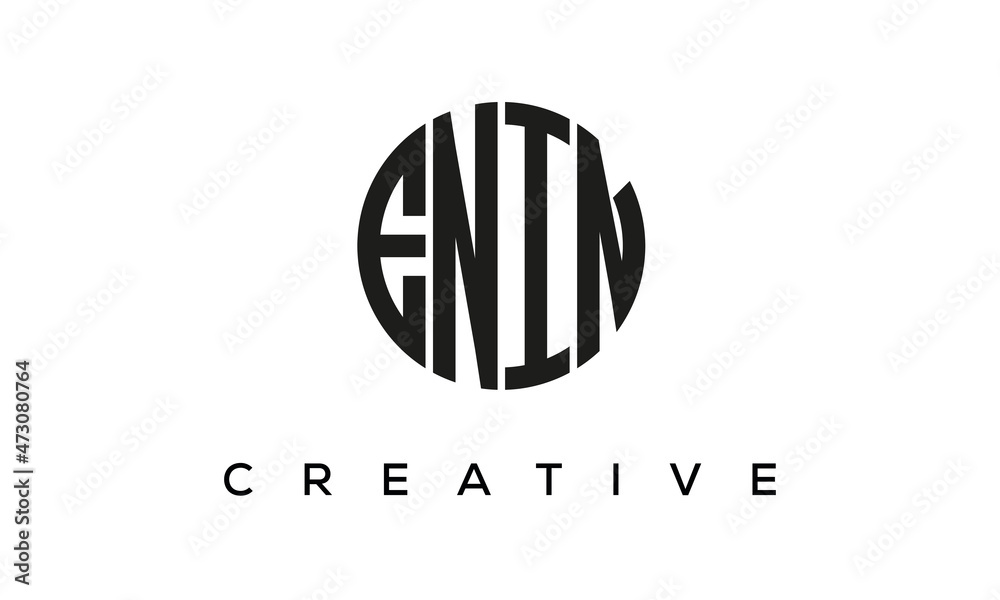 Letters ENIN creative circle logo design vector, 4 letters logo Letters ENIN creative circle logo design vector, 4 letters logo