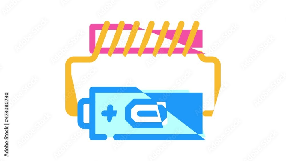 battery electromagnetic animated color icon battery electromagnetic sign. isolated on white background battery electromagnetic animated color icon battery electromagnetic sign. isolated on white background