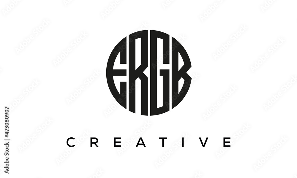 Letters ERGB creative circle logo design vector, 4 letters logo Letters ERGB creative circle logo design vector, 4 letters logo