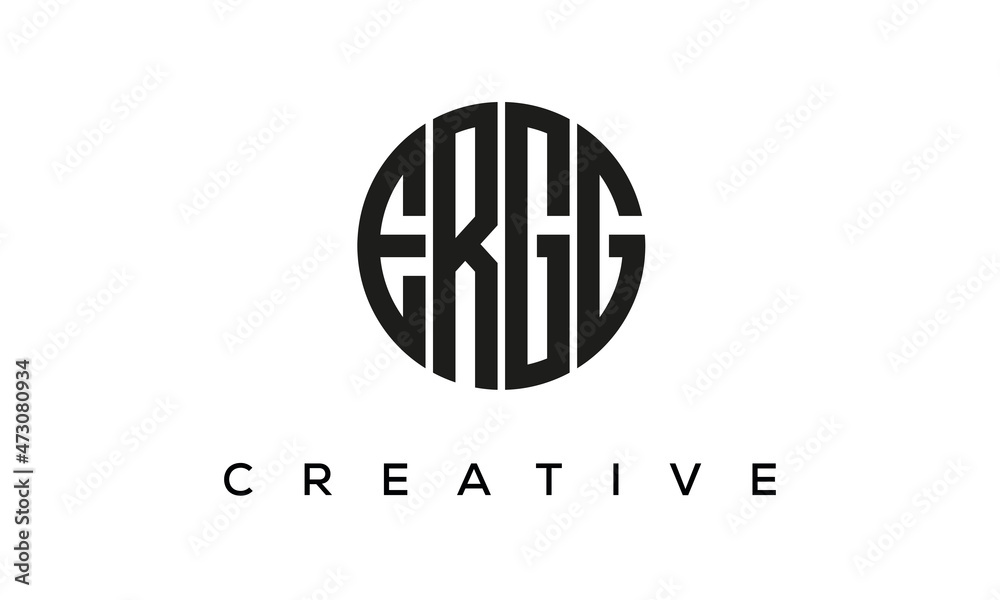 Letters ERGG creative circle logo design vector, 4 letters logo