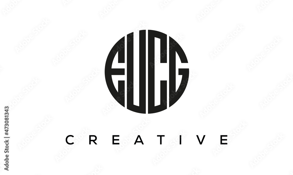 Letters EUCG creative circle logo design vector, 4 letters logo Letters EUCG creative circle logo design vector, 4 letters logo