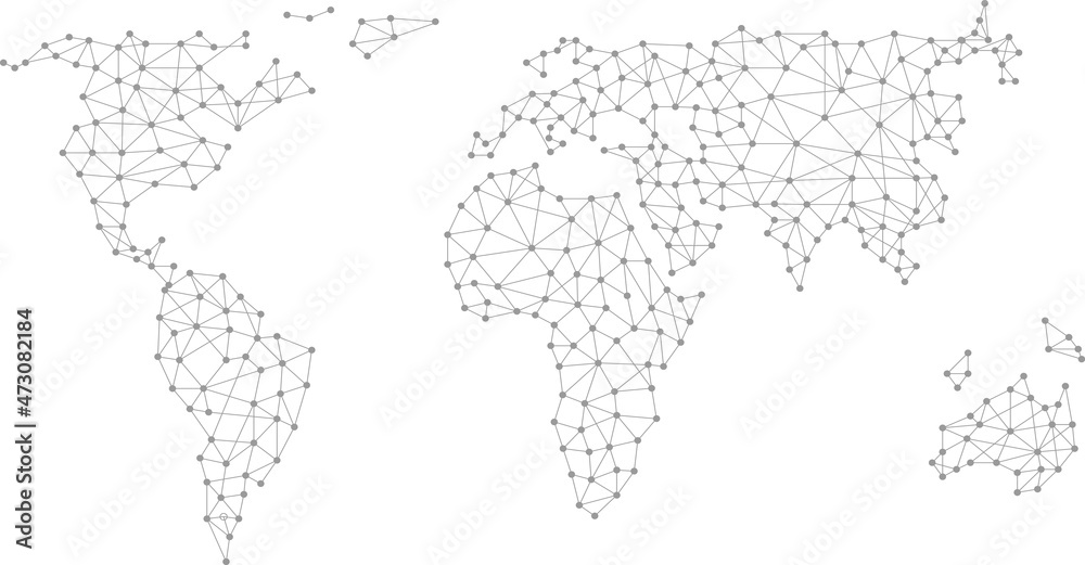 Fototapeta premium Abstract wireframe globe sphere, network connections with dots and lines