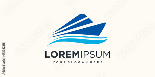speed boat logo icon,vector illustration