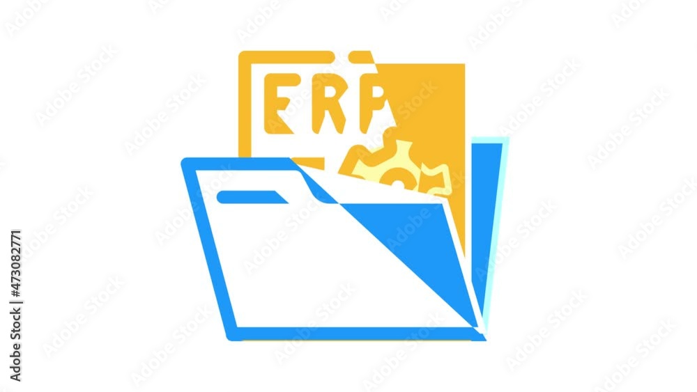 document erp animated color icon document erp sign. isolated on white background