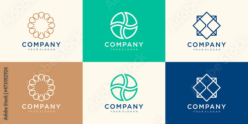 abstract circular logo design template