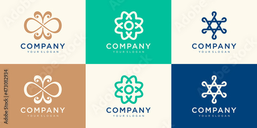 Collection of minimalist logo design. use logo for Association, Alliance, Unity, Team Work