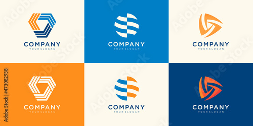 Collection of vector logos for your business. Association, media, security, Team Work