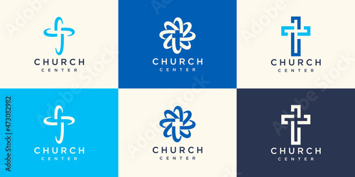 Vászonkép Church vector logo symbol graphic abstract template