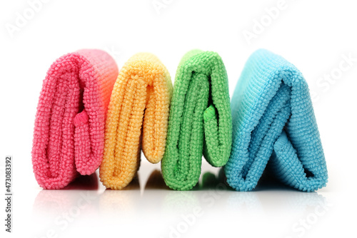 microfiber cleaning cloth on white background