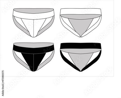 Men's jockstrap sketch and black color