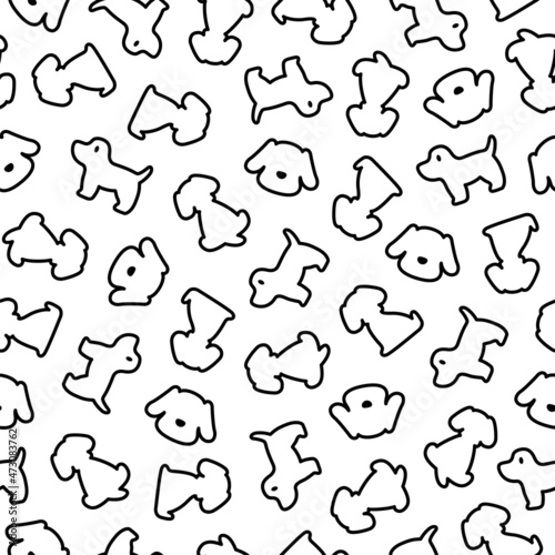 Seamless pattern with cute dog illustrations,
