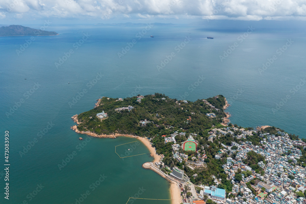 Top down view of Cheung Chau lantau island