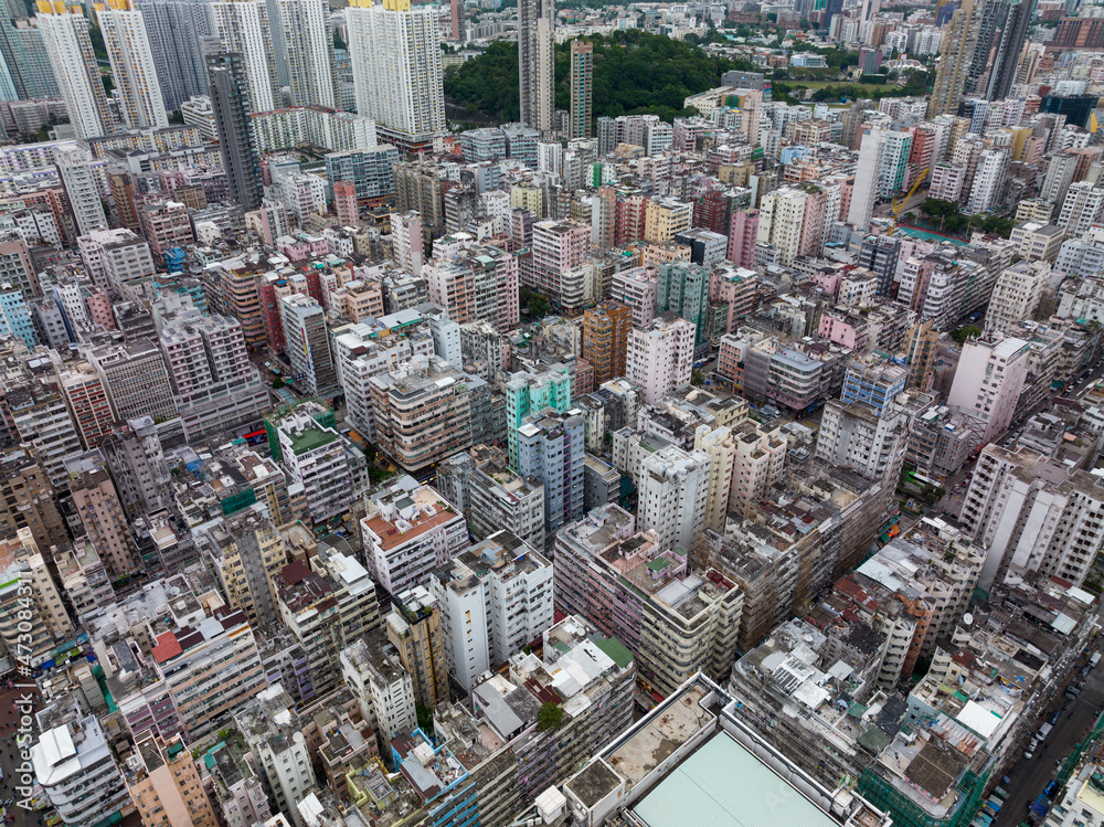 Fototapeta premium Aerial view of Hong Kong city