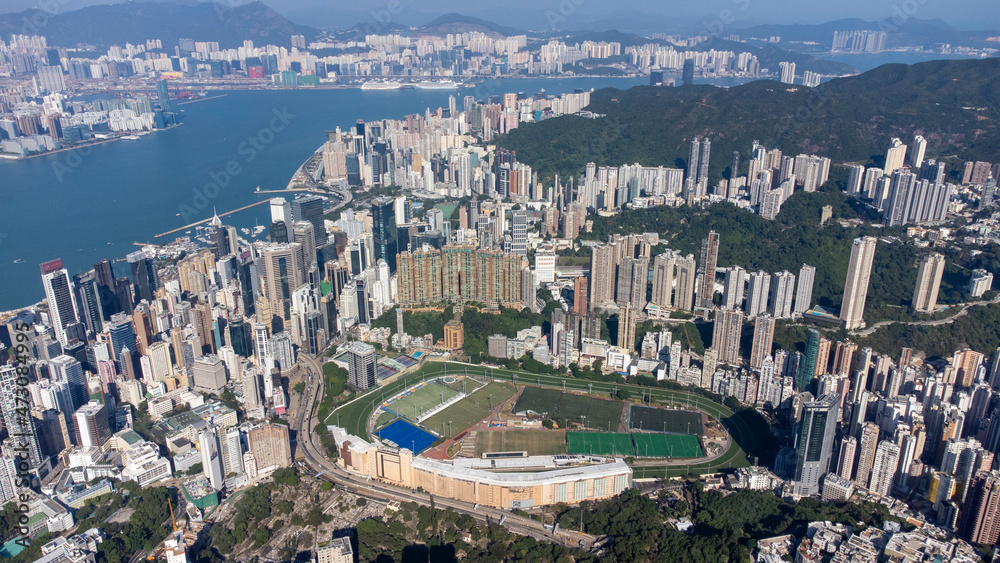 Aerial view of Happy Valley area,Hong Kong