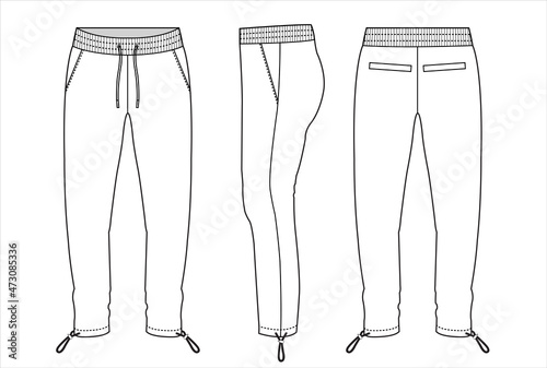 Jogger pants with elastic waistband and adjustable drawstring