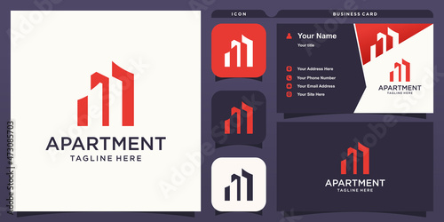 Building logo design concept for real estate, apartment, urban, city Premium Vector
