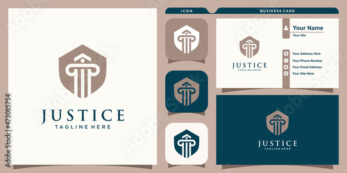 Law firm logo design for justice, law, lawyer Premium Vector
