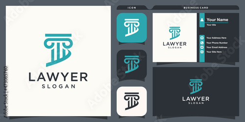 Law firm logo design for justice, law, lawyer Premium Vector